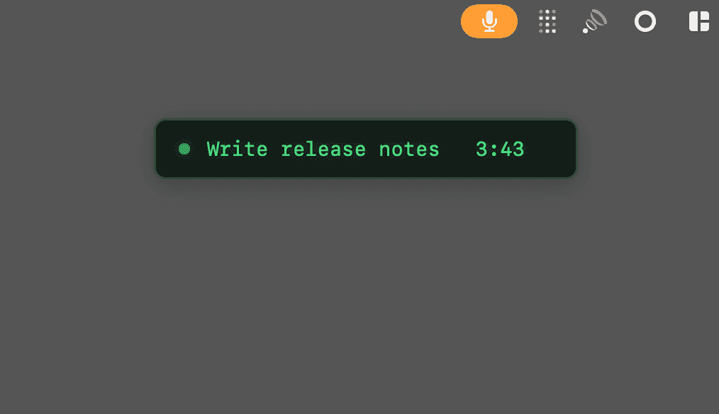 todoglow focus bar floating over desktop